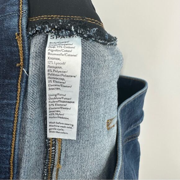 Spanx | Shape And Lift Distressed Skinny Jeans In Medium Blue Wash Size 1X - Picture 7 of 9